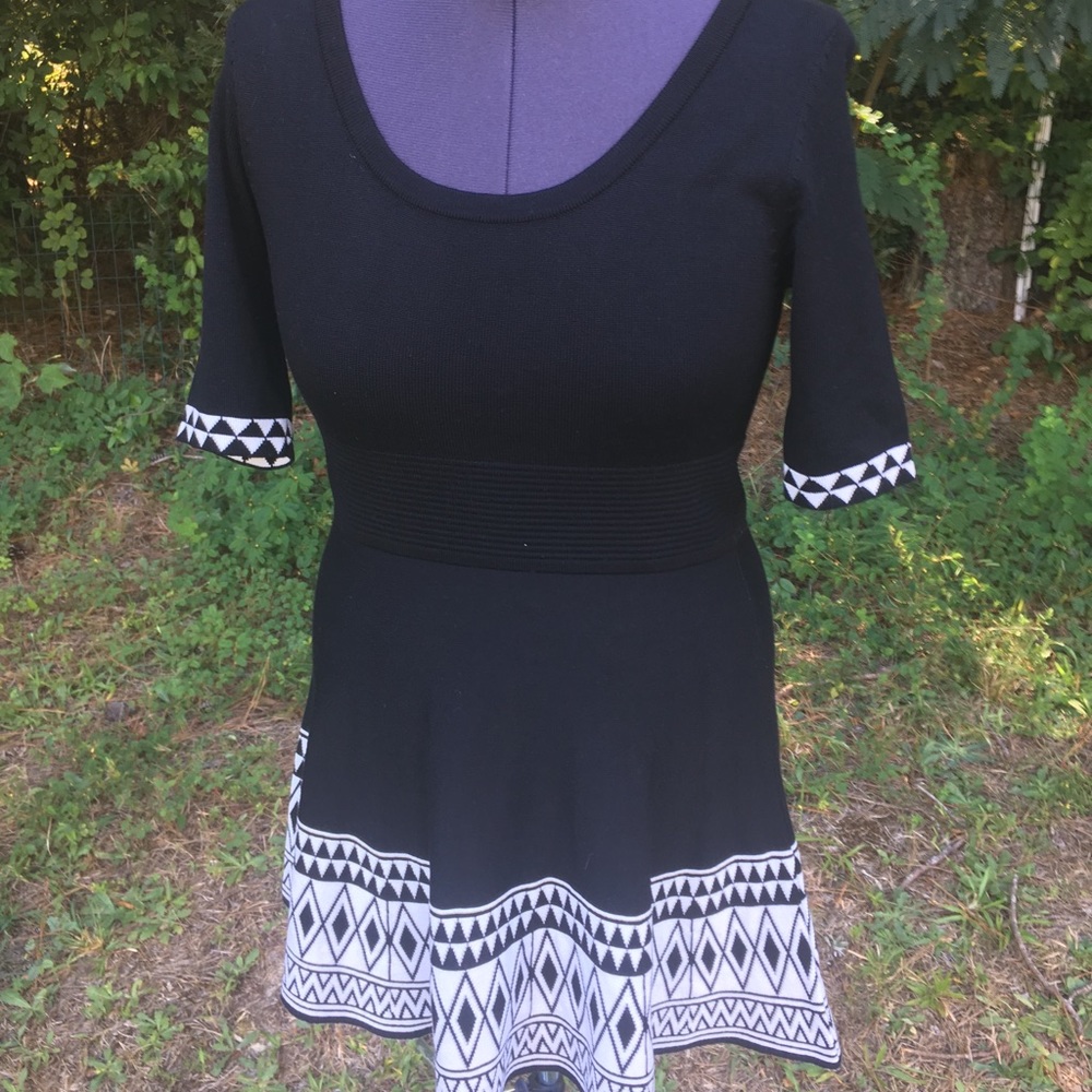 Black and White Sweater dress Skater Style